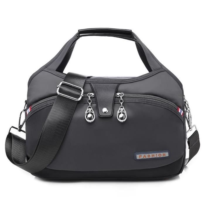 Sac Bandoulière Femme En Nylon Imperméable - Multi-poches, Léger (220g) - Réglable 70-35 Cm - Pour Quotidien