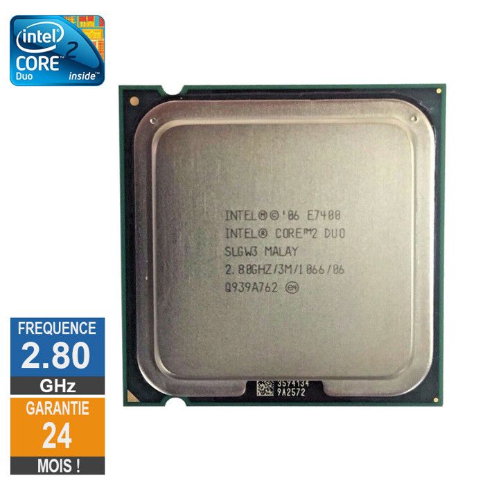 Processeur Intel Core 2 Duo E7400 2.80GHz SLGW3 LGA775 3Mo - vue 2