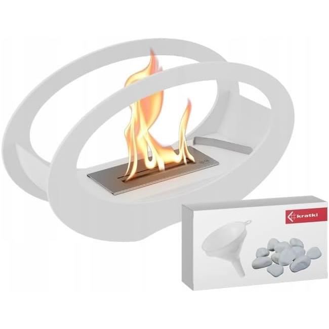 KRATKI Echo - Cheminée au bioéthanol galets entonnoir - Fosse ovale ...