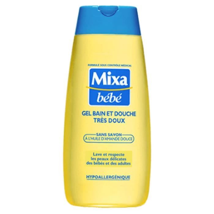 Mixa Bébé gel Bain et Douche Très Doux Sans Savon à l'Huile d'Amande Douce  200ml (lot de 4) - Cdiscount Au quotidien