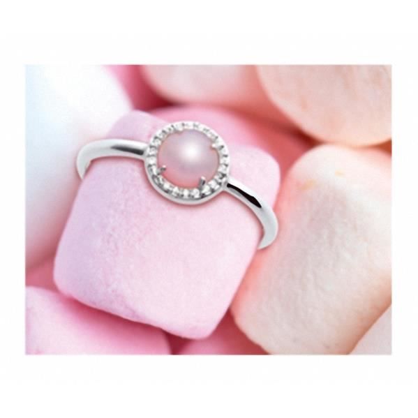 Bague Cristal Solitaire 8 MM Argent Massif 925//1000 Bijoux Femme