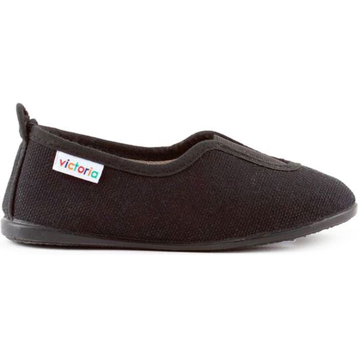 Victoria Basket - VICTORIA - ZAPATILLA PANAMÁ GIMNASIA - Femme - Noir - 100% coton - Semelle en caoutchouc naturel