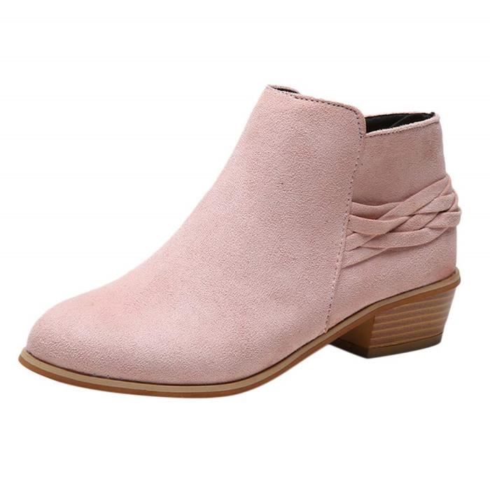 boots plates daim femme