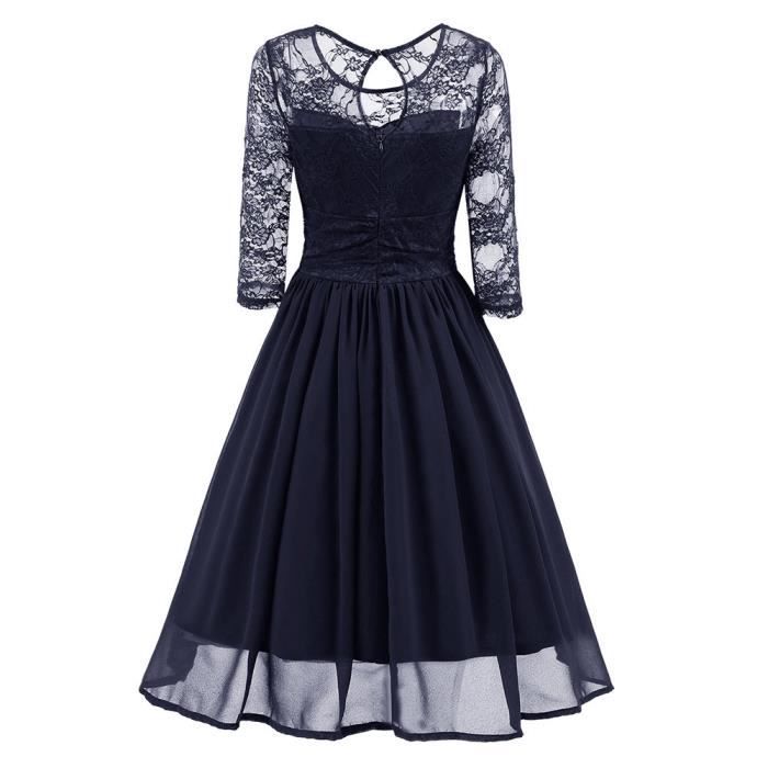 Femmes Robe Vintage Lace Soiree Travail De Mariage Trois Casual