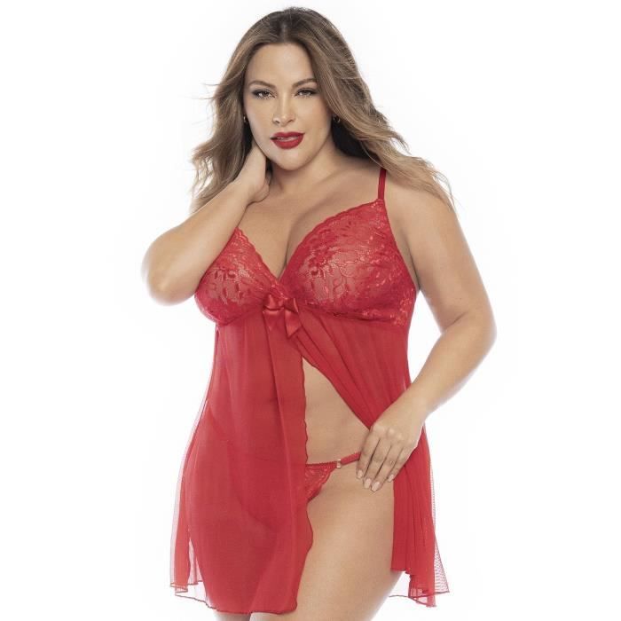 Nuisette Babydoll VALISERE SEDUCTRICE FLIRTEUSE Taille S | Rouge, Satin, Neuf Avec étiquettes