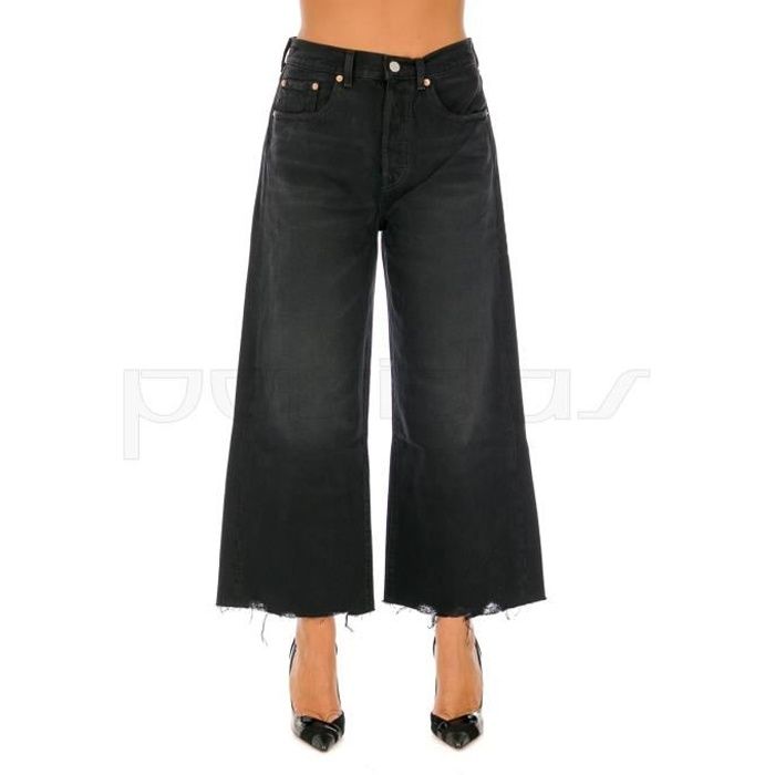 Jeans Levis Large Evasé High Water Wide Leg Noir pour femmes. 57723 0002.  Noir - Cdiscount Prêt-à-Porter