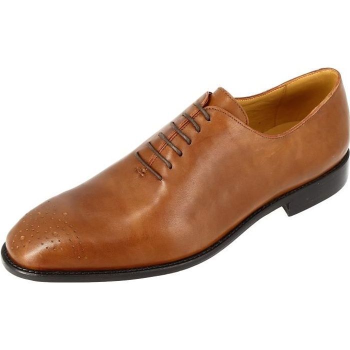 Chaussure Richelieu Homme de ville en cuir Cognac 011 Marron Cdiscount Chaussures