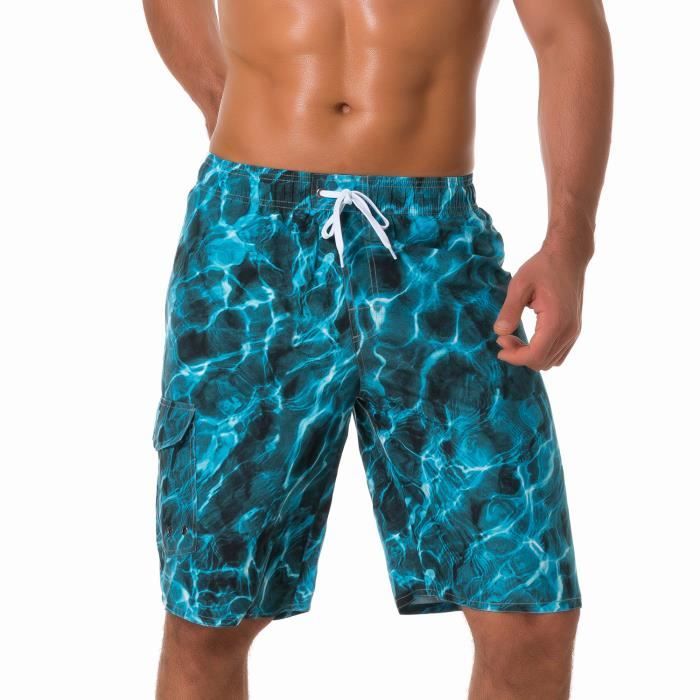 Short De Bain Homme Séchage Rapide - Élastique Avec Cordon, Respirant, Imperméable, Pour Plage, Piscine, Entraînement