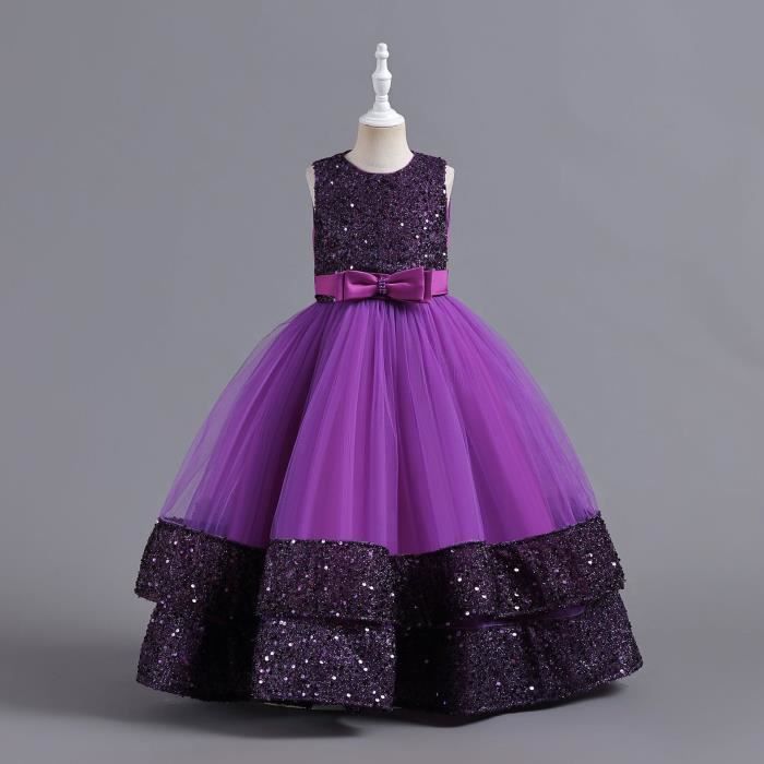 Robes de Fille Coupe A/Princesse avec Nœud Papillon et Perles