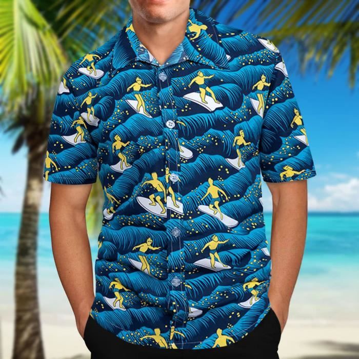 Chemise Hawa enne Hommes Chemise Manches Courtes Revers