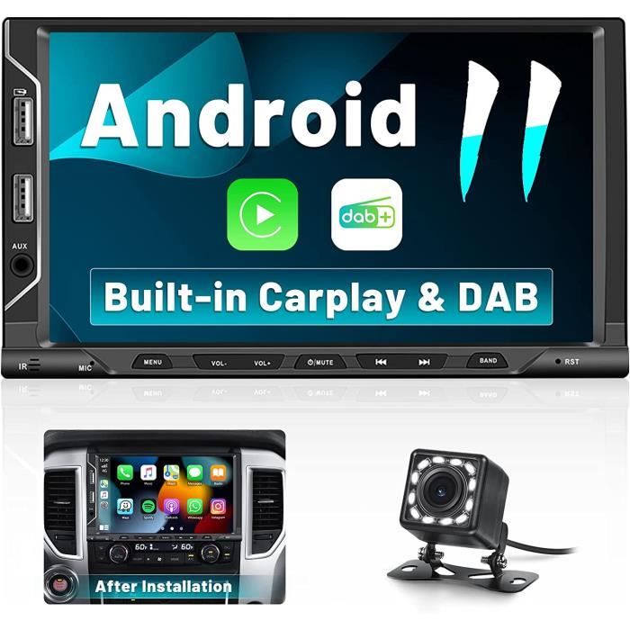 Hikity Android 2 Din Autoradio pour Jeep Wrangler JK Dodge Ram Challenger, 7 Pouces GPS Écran