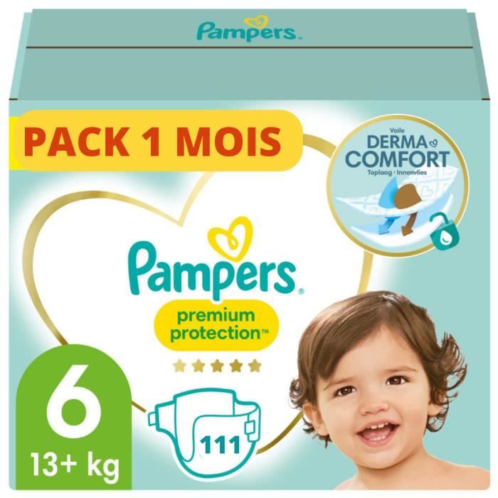 Pampers Premium Protection, Couches Taille 6 (13+ kg), Harmonie, 111 Couches  Bébé, Pack 1 Mois 100% Hypoallergénique, Peau Sensible - Cdiscount  Puériculture & Eveil bébé