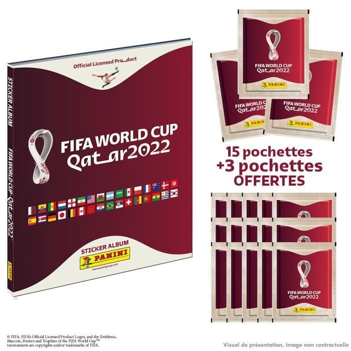 Coffret de 1 album hard cover + 15 pochettes + 3 pochettes offertes de cartes à collectionner PANINI - World cup 2022