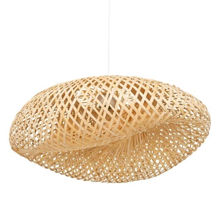 Lampe suspendue suspension luminaire en bambou-métal coloris naturel - Longueur 51 x Profondeur 18 x Hauteur 36 cm Lampe suspendue suspension luminaire en bambou-métal coloris naturel - Longueur 51 x Profondeur 18 x Hauteur 36 cm