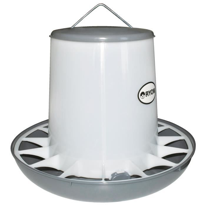 Mangeoire Anti-gaspillage Pour Poules Et Canards - 4 Ports + Scie Cloche - Alimentation Par Gravité - Résistant Aux Rongeurs