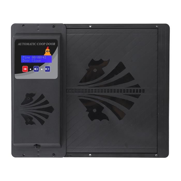 Comparer les prix de SALALIS Porte de poulailler solaire Ouvre-porte automatique de poulailler à énergie solaire USB, avec minuterie, jardin filet Noir