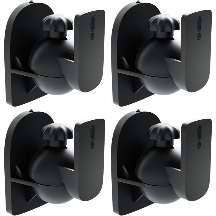 Support Enceintes Mural Universel DeleyCON - Charge 10kg - Rotation Et Inclinaison ±30° - Montage Mur/plafond