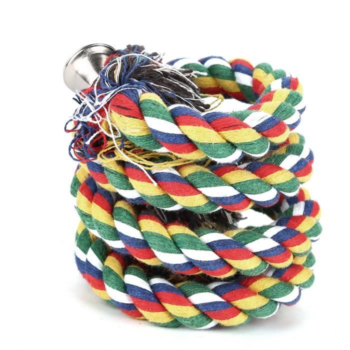 Meilleurs prix pour Oiseau pour animaux de compagnie jouet perroquet corde de coton barre à mâcher support de cage en spirale 100 * 1.7cm