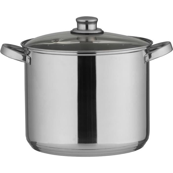 Pentola Axentia 10 Litri Acciaio Inox - 24 Cm, Coperchio In Vetro, Per Tutti I Fuochi - Foto 7