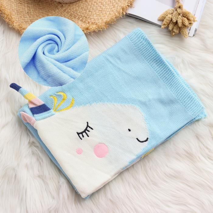 Bebe Garcon Fille Licorne Couette Couverture Cadeau Qualite Baby Blanket Neuf Bleu Cdiscount Maison