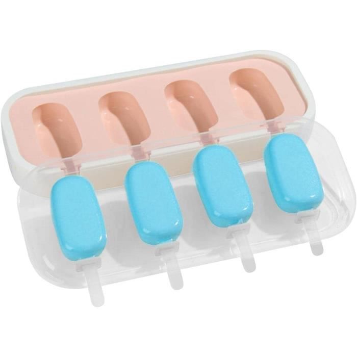 Moules à Sucettes En Silicone - Lot De 4 - Anti-adhésif, Réutilisables - 4,5 X 4,5 X 10 Cm - Pour Chocolat, Gelées, Bonbons