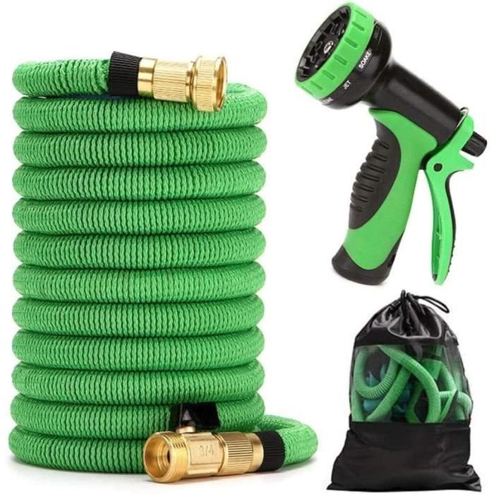 Tuyau Arrosage Extensible 30m QWORK - Avec Pistolet 7 Fonctions - Flexible, Sans Fuite - 3