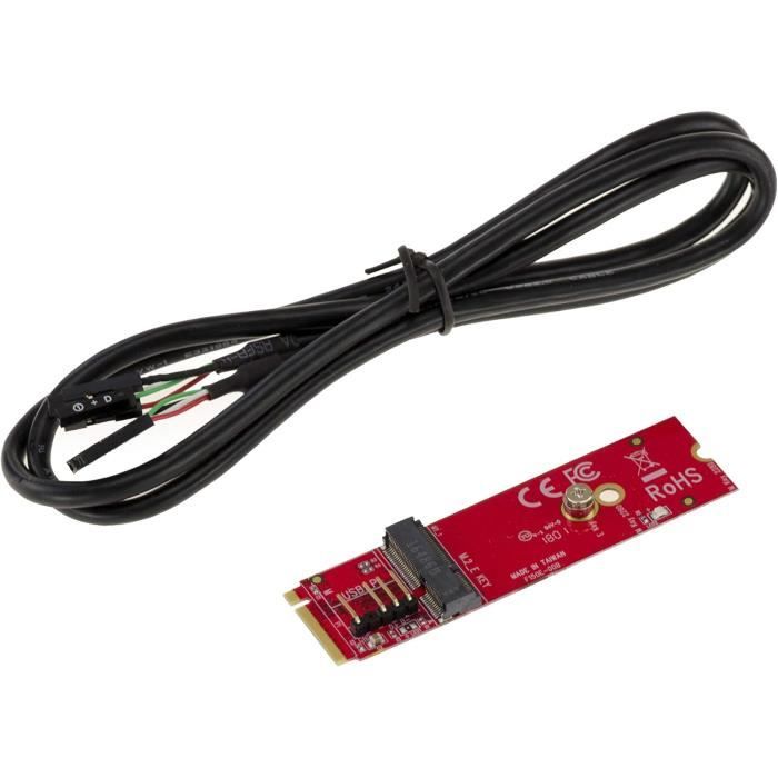 Adaptateur M.2 NGFF A E Key WiFi Bluetooth 4.2 vers M.2 Key M SSD