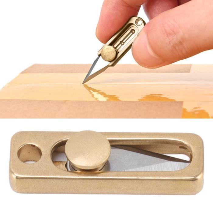 Couteau de poche en laiton Mini couteau pliant manche en laiton lame en