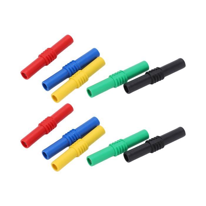 Senvenelec 50 Pièces Prises Bananes 4mm - 25 Mâles + 25 Femelles, Bornes Connecteurs Multicolores Pour Haut-Parleurs Et Tests Électroniques
