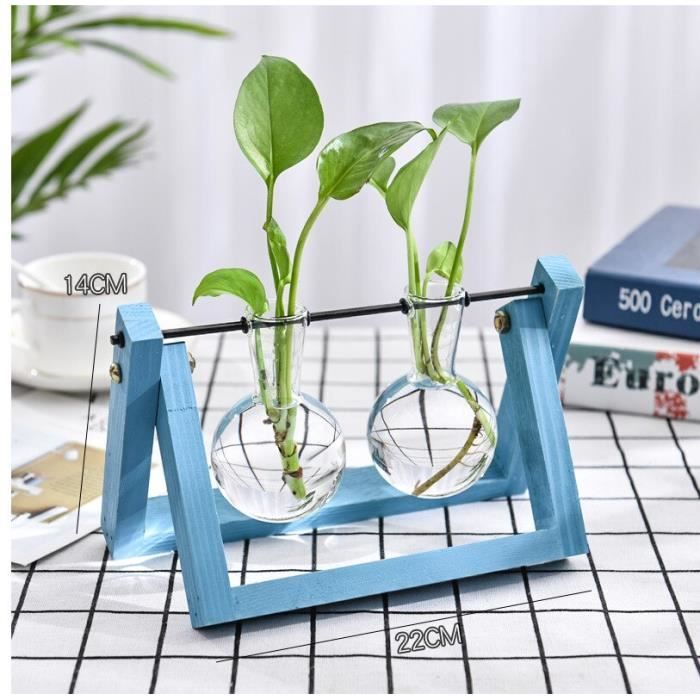 VASE EN VERRE Pour Plantes Hydroponiques, 2 Pièces, Cadre De Pot De Fleur EUR 43,72 - FR