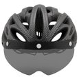Black white -Casque ultraléger de VTT, vélo ou cyclisme avec visière amovible,modèle moulé avec lunettes et feu arrière intégré pour-1