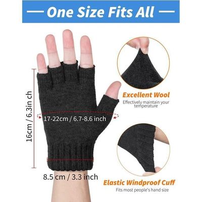2 Paires De Gants Colorés Pour Enfants - Demi-doigts, Doux Et Chauds - Idéal Pour Le Ski Et L'hiver