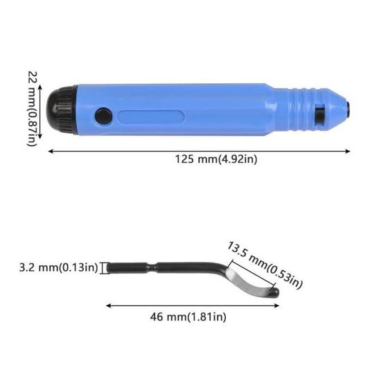 Outil D'ébavurage FOCCTS 145mm Avec 10 Lames De Rechange - Bleu, Acier, 1 An De Garantie