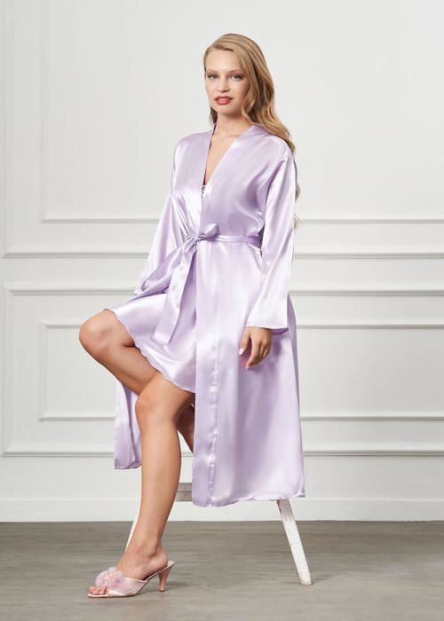 Peignoir sexy en satin pour femme avec chem de nuit Deux pieces Peignoir court Nuisette Soie. Z4760 Cdiscount Maison