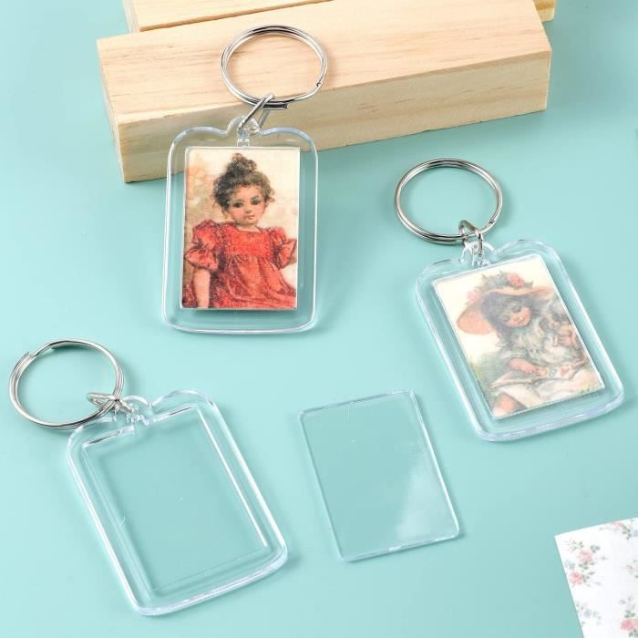 Porte-clé Personnalisé Cristal Carre 32 Mm