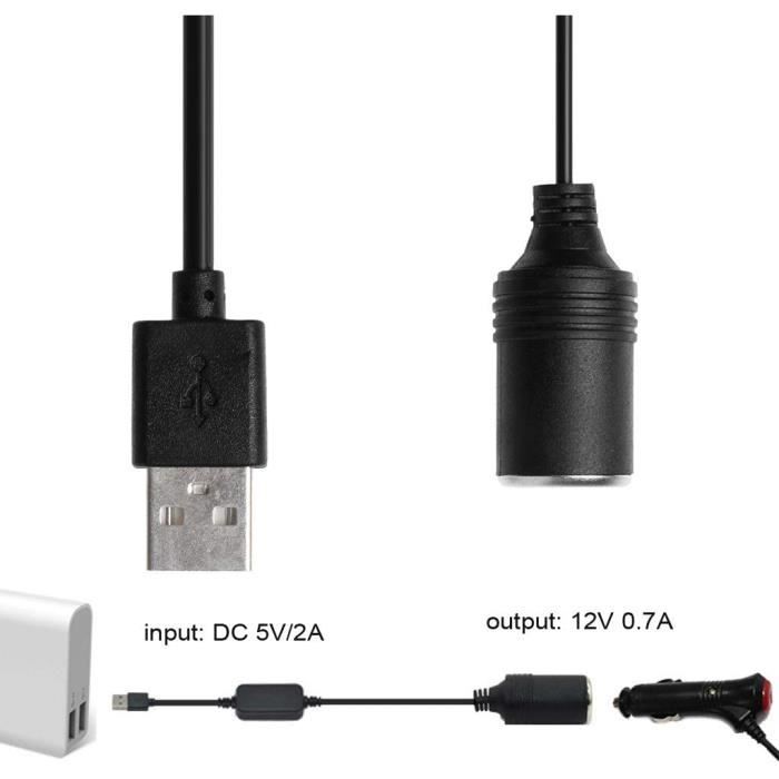 USB à 12 V Voiture Allume-cigare Socket Femelle Step Up USB à 12 V Câble  Convertisseur Pour Voiture Allume-Cigares Conduite Enregistreur Voiture DVR