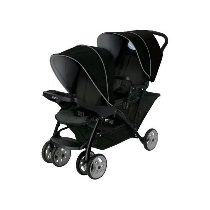 Poussette double volutive Graco Stadium Duo Black Grey 1 coque