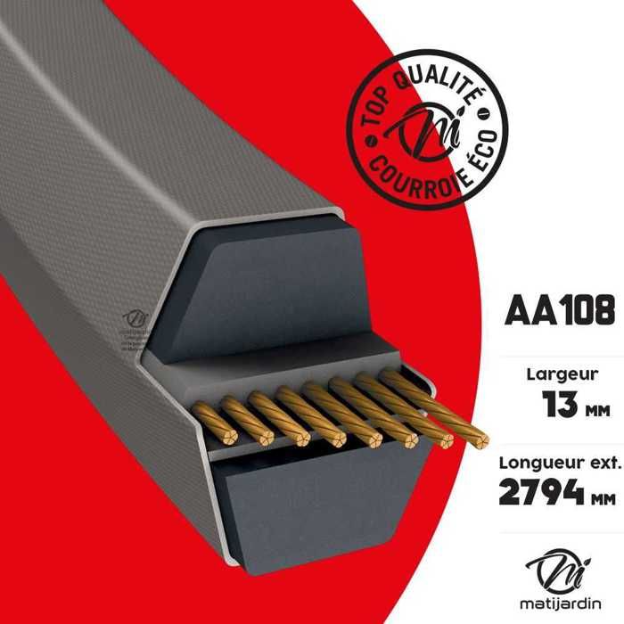 Courroie Tondeuse Trapézoïdale Z30,5 – 10 Mm X 813 Mm – Pièce Détachée De Remplacement Pour Tondeuses Autoportées Et Tractées - 2