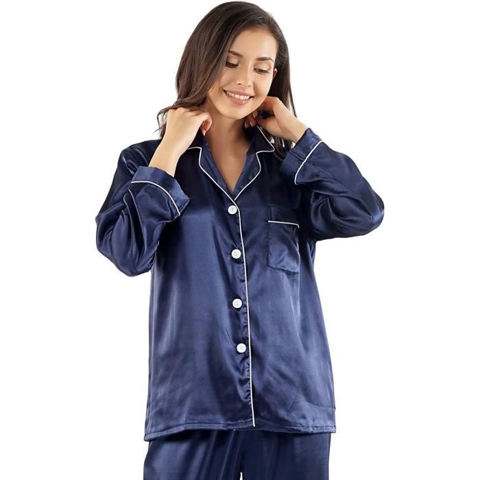 Friendumo Ensemble Pyjama Polaire Corail Femme - Pyjama 2 Pièces Ultra Doux Et Chaud Avec Poches, Haut