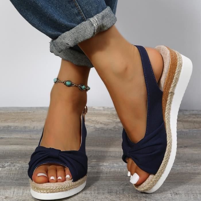 Sandales Femme INSFITY Toile Antid rapant Talon haut 5cm