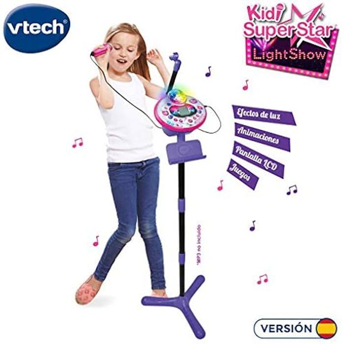 VTech - Kidi Superstar LightShow Noir, Micro sur Pied 8 en 1 VTech - Kidi Superstar LightShow Noir, Micro sur Pied 8 en 1