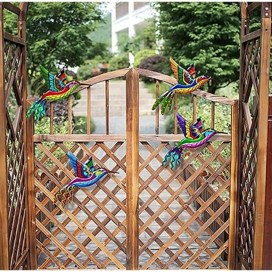 Décoration murale de colibri en fer, ornement à suspendre, sculpture d'art  mural à suspendre pour l'extérieur, la chambre, - Cdiscount Maison
