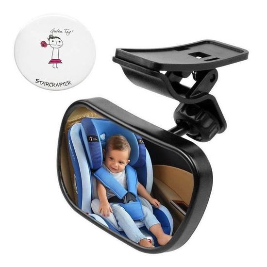 Rétroviseur Bébé APRAMO Avec Oreilles Ours - Pour Siège Auto | 360° Réglable | Sécurité Certifiée