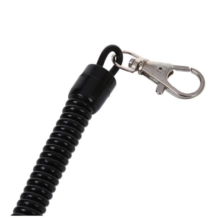 Anneau de mousqueton en métal Ressort de la chaîne de clés Porte-clés Clip  Crochet Sangle Noir 