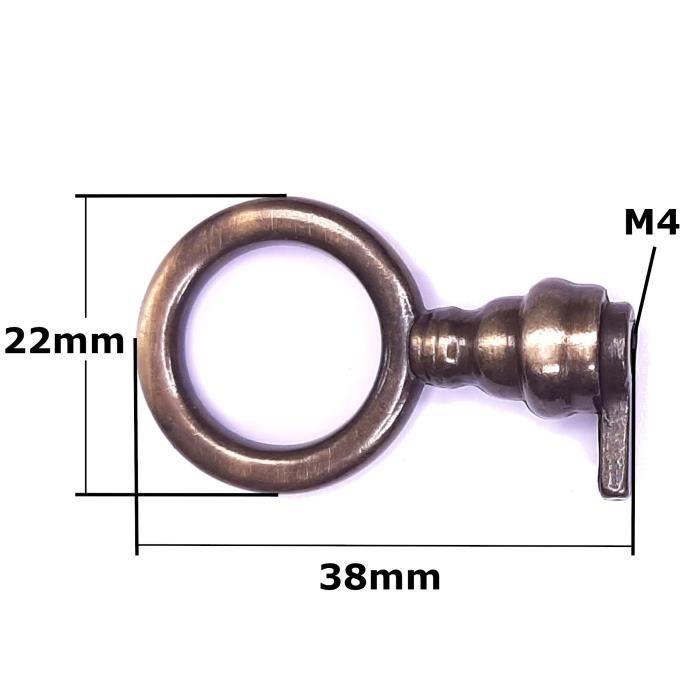 clef, clé de montre 3,8 cm et 2 gr N° 3 avec perle rouge