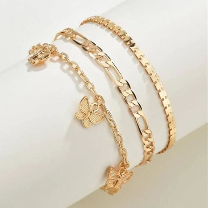 Lot De 3 Bracelets De Cheville Bohème Réglables – Perles Colorées Argile Polymère Pour Plage & Été