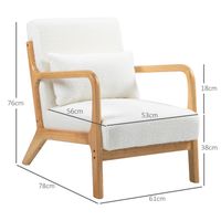 HOMCOM Fauteuil Salon Chaise Coiffeuse Fauteuil Scandinave Avec