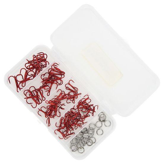 120 pièces/boîte Kit d'hameçons de pêche triples h... - Grandado