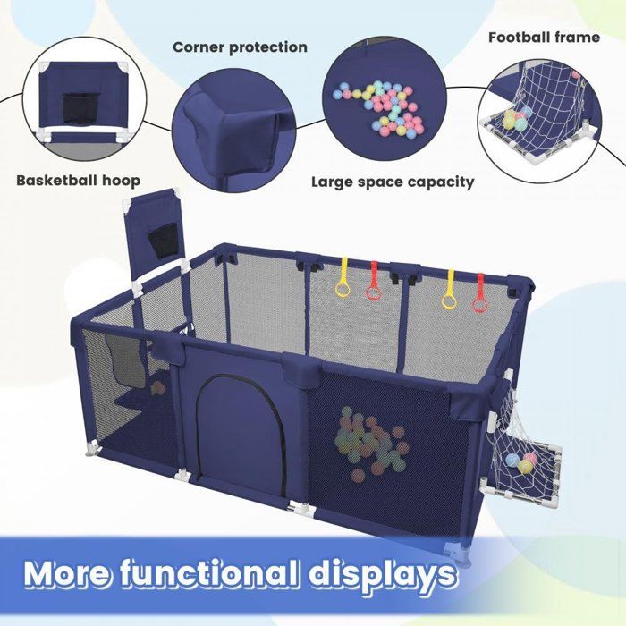 Aufun 180 X 200 X 68cm Parc Bébé Barrière Sécurité Aire De Jeux Pour