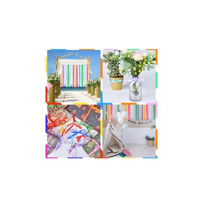 Ruban Satin 12 Couleurs - 6mm X 22m - Pour Emballage Cadeaux, Décoration Mariage & DIY